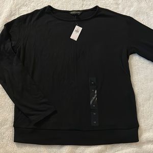 NWT black Banana Republic luxe band-hem top